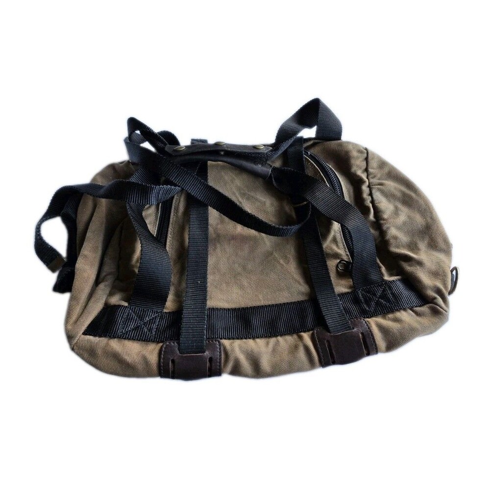 J. Peterman Canvas & Leather Travel Weekender Bag Tan Heavy Duty